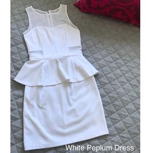 White Peplum Dress